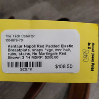 Rsd Padded Elastic Breastplate, snaps *vgc, mnr hair, rubs, stains, No Martingale
