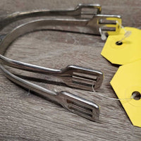 Pr Round End Dressage Spurs *vgc, clean, scratches, mnr gunk?residue
