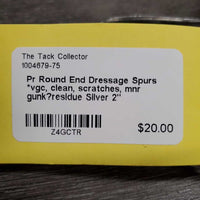 Pr Round End Dressage Spurs *vgc, clean, scratches, mnr gunk?residue
