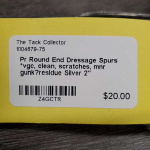 Pr Round End Dressage Spurs *vgc, clean, scratches, mnr gunk?residue