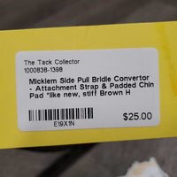 Side Pull Bridle Convertor - Attachment Strap & Padded Chin Pad *like new, stiff
