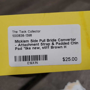 Side Pull Bridle Convertor - Attachment Strap & Padded Chin Pad *like new, stiff