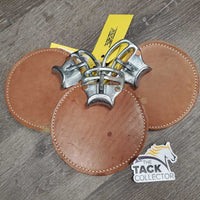 3 Quick Release Leather & Sheepskin Cover - Protectors *vgc, mnr stains, dirt & hair
