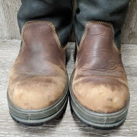 Tall Country Boots *gc/fair, clean & thick dirt, v.scuffed & faded, cracks, unstitched seams, slice
