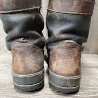 Tall Country Boots *gc/fair, clean & thick dirt, v.scuffed & faded, cracks, unstitched seams, slice