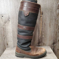 Tall Country Boots *gc/fair, clean & thick dirt, v.scuffed & faded, cracks, unstitched seams, slice
