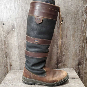 Tall Country Boots *gc/fair, clean & thick dirt, v.scuffed & faded, cracks, unstitched seams, slice