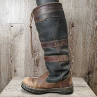 Tall Country Boots *gc/fair, clean & thick dirt, v.scuffed & faded, cracks, unstitched seams, slice