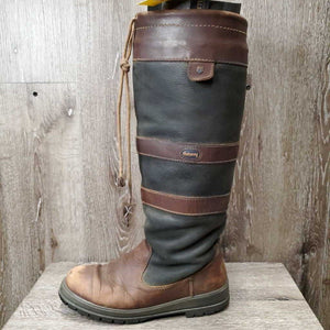 Tall Country Boots *gc/fair, clean & thick dirt, v.scuffed & faded, cracks, unstitched seams, slice