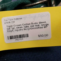 Cotton Scrim Sheet, tail *gc, clean, rubs, mnr hair, snags, frays, repairs
