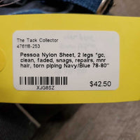 Nylon Sheet, 2 legs *gc, clean, faded, snags, repairs, mnr hair, torn piping
