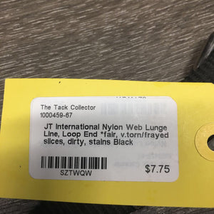 Nylon Web Lunge Line, Loop End *fair, v.torn/frayed slices, dirty, stains