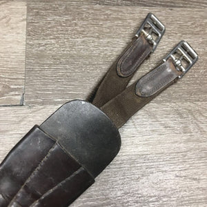Leather Girth, Self-Adjusting *gc, v.creased, clean, older, rubs, frays
