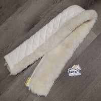 Quilt & Sheepskin Girth Cover *vgc/gc, clean, stains, clumpy, creases, loose threads, older, shrunk?
