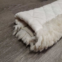 Quilt & Sheepskin Girth Cover *vgc/gc, clean, stains, clumpy, creases, loose threads, older, shrunk?
