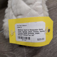 Quilt & Sheepskin Girth Cover *vgc/gc, clean, stains, clumpy, creases, loose threads, older, shrunk?
