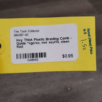 Hvy Thick Plastic Braiding Comb - Guide *vgc/xc, mnr scuffs, clean

