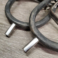 Straight Spurs, Rubber Wrapped, Leather Spur Straps *gc, mnr dirt, straps: mismatched, scrapes, film, stretched holes

