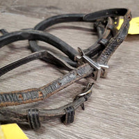 Straight Spurs, Rubber Wrapped, Leather Spur Straps *gc, mnr dirt, straps: mismatched, scrapes, film, stretched holes
