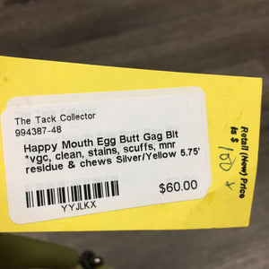 Egg Butt Gag Bit *vgc, clean, stains, scuffs, mnr residue & chews