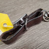 Double Chain & Leather Western Curb - Chin Strap, buckles *vgc, clean, mnr scraped edges, rough welds
