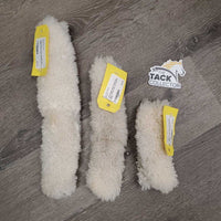 3 Sheepskin Halter Fuzzies *gc, clean, clumpy, hair, mnr stains
