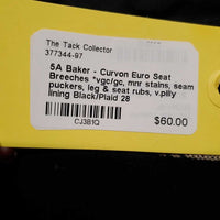 Euro Seat Breeches *vgc/gc, mnr stains, seam puckers, leg & seat rubs, v.pilly lining
