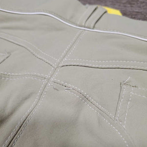Euro Seat Breeches *gc, seam puckers, stained seat & legs, rubs, pills, dingy, mnr undone seam