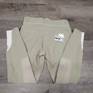 Euro Seat Breeches *gc, seam puckers, stained seat & legs, rubs, pills, dingy, mnr undone seam