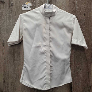 SS Show Shirt, buttons, snap collar *gc, pit stains, dingy, older
