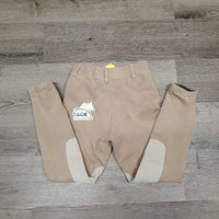 JUNIORS Hvy Cotton Riding Breeches, Pull On *vgc, older, mnr stains & faded
