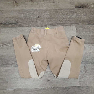 JUNIORS Hvy Cotton Riding Breeches, Pull On *vgc, older, mnr stains & faded