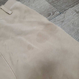 JUNIORS Hvy Cotton Riding Breeches, Pull On *vgc, older, mnr stains & faded