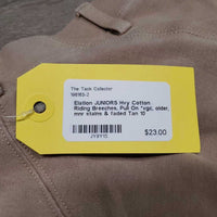 JUNIORS Hvy Cotton Riding Breeches, Pull On *vgc, older, mnr stains & faded