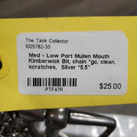 Med - Low Port Mullen Mouth Kimberwick Bit, chain *gc, clean, scratches
