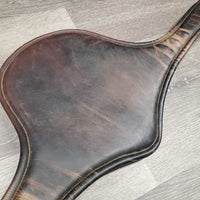 Large Padded Belly Girth, x1 els, D Ring *gc, older, clean, v.scraped, deep/hard creases & folds