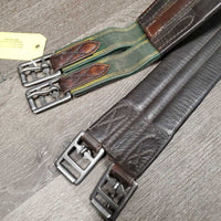 Stiff Thin Padded Girth, x1 els *gc, clean, mnr hair, thread rubs, discolored, dirty elastic
