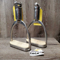 Vintage Shock Absorbing Stirrup Irons, grips *vgc, mnr dirt, scuffs & scratches
