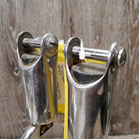 Vintage Shock Absorbing Stirrup Irons, grips *vgc, mnr dirt, scuffs & scratches
