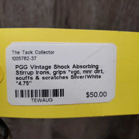 Vintage Shock Absorbing Stirrup Irons, grips *vgc, mnr dirt, scuffs & scratches
