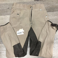 High Waist Full Seat Breeches *gc, puckers, stained, seam puckers, hairy velcro