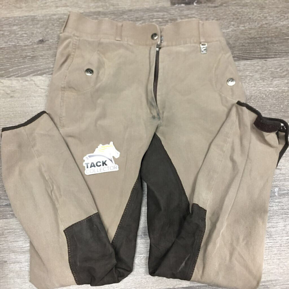 High Waist Full Seat Breeches *gc, puckers, stained, seam puckers, hairy velcro