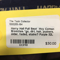Full Seat Hvy Cotton Breeches *gc, dirt, hair, puckers, older, faded, stains?
