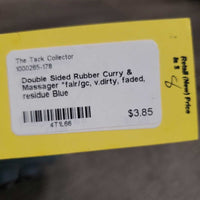 Double Sided Rubber Curry & Massager *fair/gc, v.dirty, faded, residue
