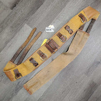Cotton Web Lungeing Surcingle, Girth *fair, missing D Ring, torn edges, slices, stains, rough, older
