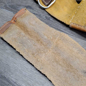 Cotton Web Lungeing Surcingle, Girth *fair, missing D Ring, torn edges, slices, stains, rough, older