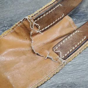 Cotton Web Lungeing Surcingle, Girth *fair, missing D Ring, torn edges, slices, stains, rough, older