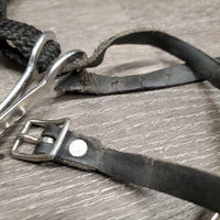 JUNIORS Pr Roller Ball Spurs, Leather & Braided Nylon Spur Straps *gc, mismatched, clean & mnr dirt