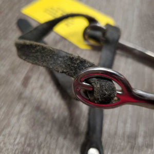 JUNIORS Pr Roller Ball Spurs, Leather & Braided Nylon Spur Straps *gc, mismatched, clean & mnr dirt