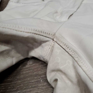 Full Sticky Seat Breeches *gc/fair, dingy, pulled seat seams, stained seat & legs, rubs, pills, seam puckers, undone stitching, peeled stickies